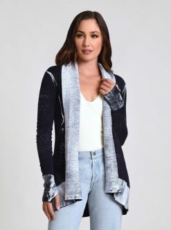 Hot Blanc Noir Cardigan Drape Sur Le Devant Huntress